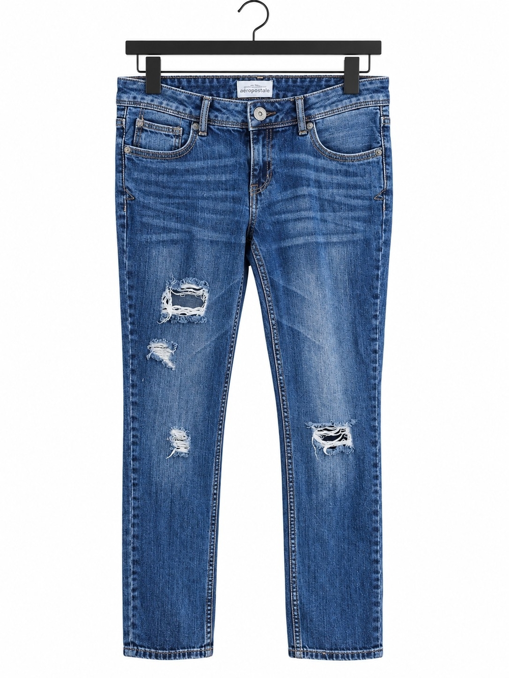 Aeropostale Bayla Skinny Jeans Women’s 5/6 Short Distressed Medium Wash